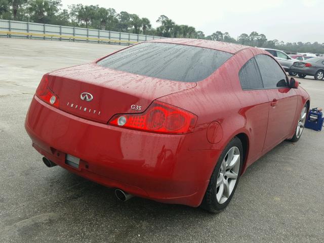 JNKCV54E65M423374 - 2005 INFINITI G35 RED photo 4