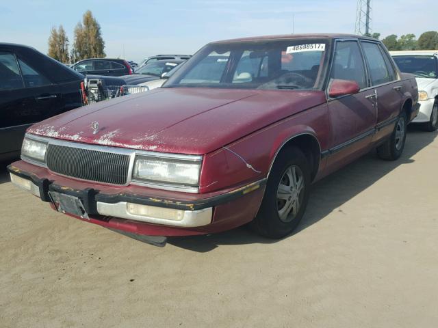 1G4HP54C6LH536498 - 1990 BUICK LESABRE CU MAROON photo 2