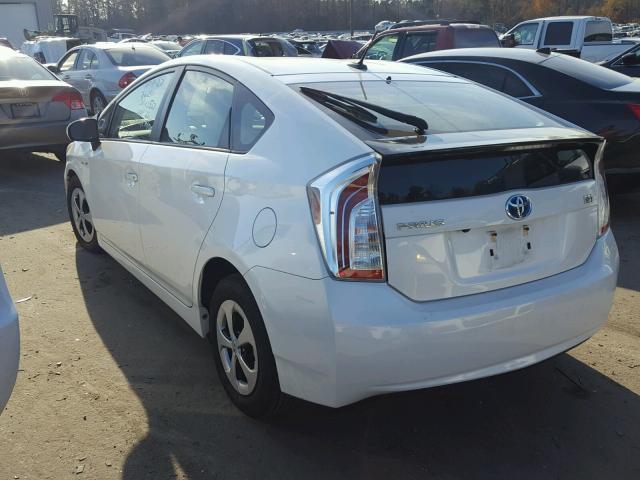 JTDKN3DU1C5376349 - 2012 TOYOTA PRIUS WHITE photo 3