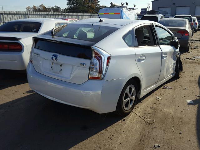 JTDKN3DU1C5376349 - 2012 TOYOTA PRIUS WHITE photo 4