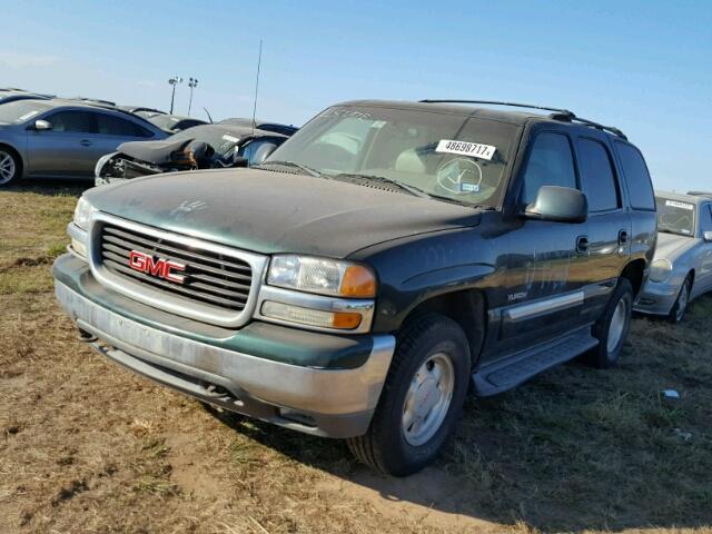 1GKEC13Z52R268073 - 2002 GMC YUKON GREEN photo 2