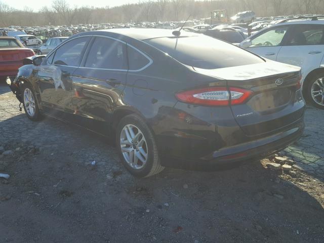 3FA6P0HD6ER314729 - 2014 FORD FUSION SE BLACK photo 3