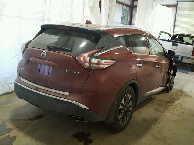 5N1AZ2MHXHN145627 - 2017 NISSAN MURANO S RED photo 4