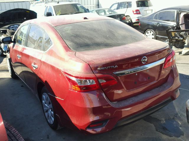 3N1AB7AP3GY323013 - 2016 NISSAN SENTRA S RED photo 3