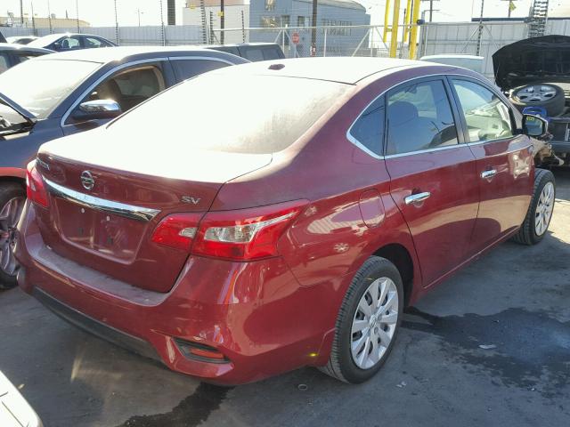 3N1AB7AP3GY323013 - 2016 NISSAN SENTRA S RED photo 4