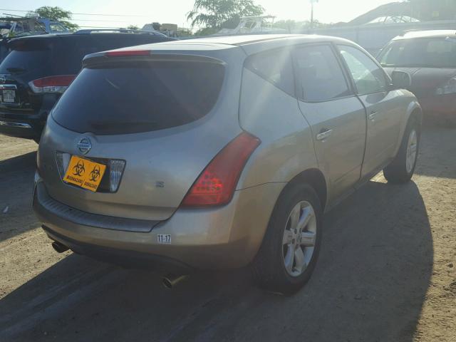 JN8AZ08T47W500473 - 2007 NISSAN MURANO SL GOLD photo 4