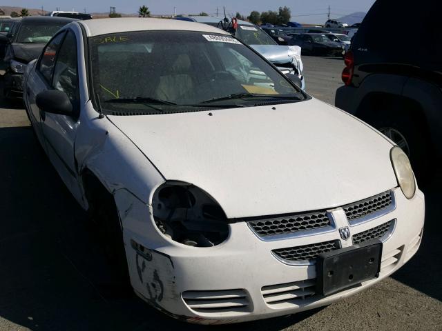 1B3ES26C05D102509 - 2005 DODGE NEON BASE WHITE photo 1