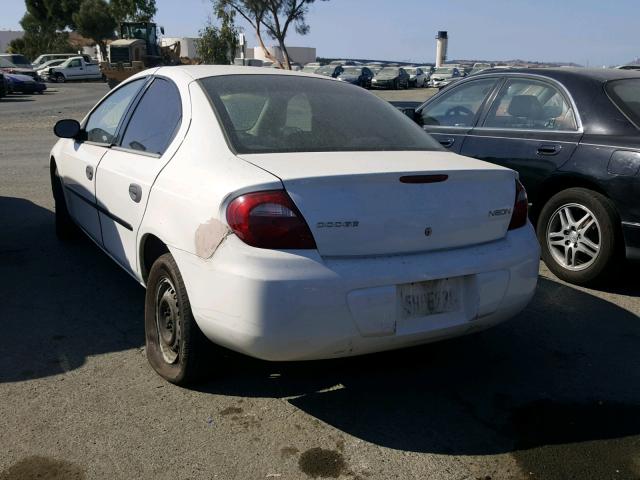 1B3ES26C05D102509 - 2005 DODGE NEON BASE WHITE photo 3