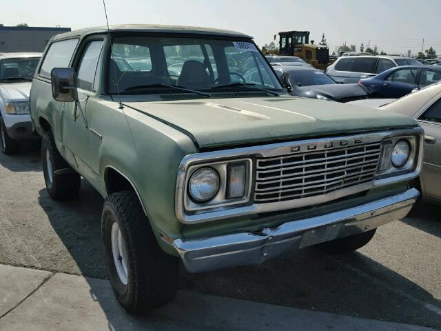 A10BF7S112508 - 1977 DODGE RAMCHARGER GREEN photo 1