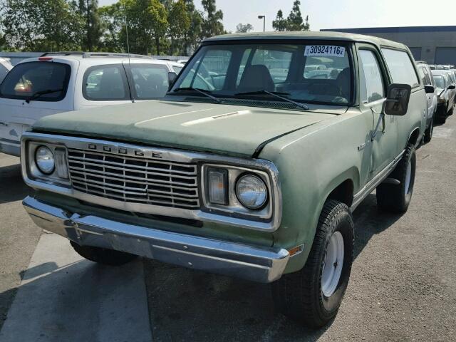 A10BF7S112508 - 1977 DODGE RAMCHARGER GREEN photo 2