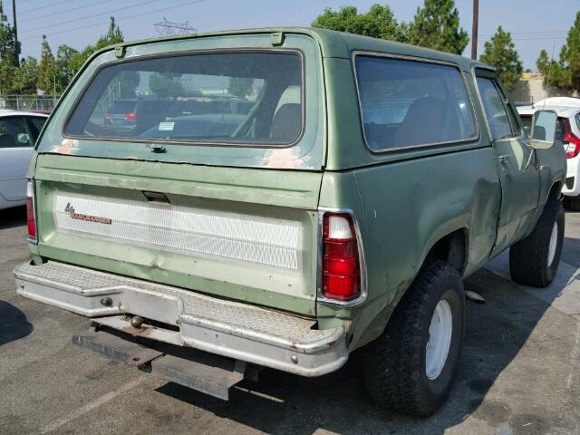 A10BF7S112508 - 1977 DODGE RAMCHARGER GREEN photo 4