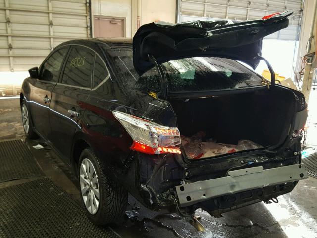 3N1AB7AP9DL780885 - 2013 NISSAN SENTRA S BLACK photo 3