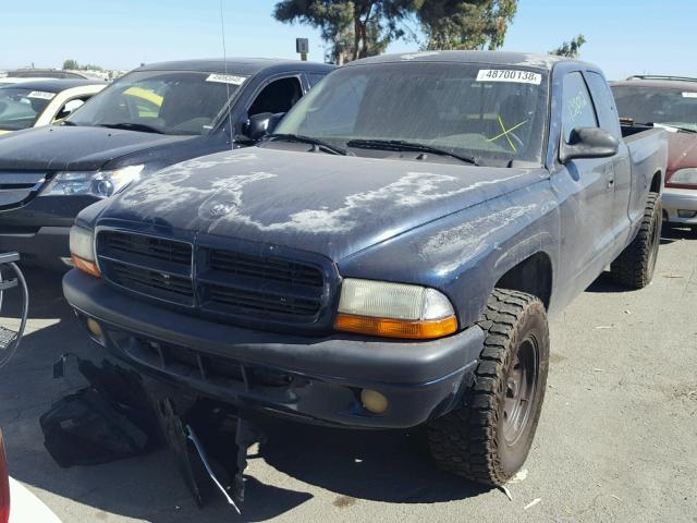 1B7GL32N92S556265 - 2002 DODGE DAKOTA SPO BLUE photo 2