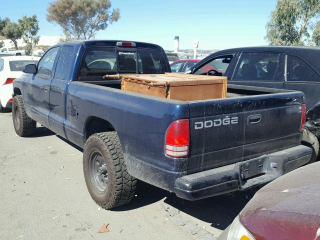 1B7GL32N92S556265 - 2002 DODGE DAKOTA SPO BLUE photo 3