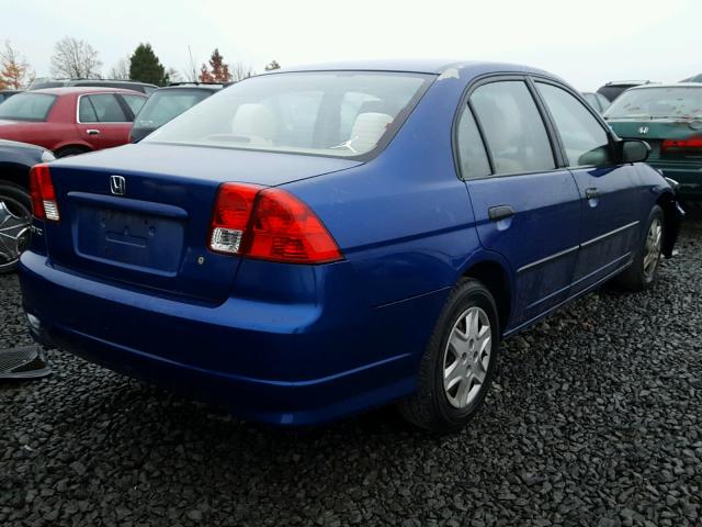 2HGES16405H569452 - 2005 HONDA CIVIC DX BLUE photo 4