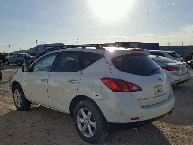 JN8AZ18U09W016494 - 2009 NISSAN MURANO S WHITE photo 3