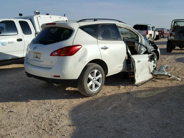 JN8AZ18U09W016494 - 2009 NISSAN MURANO S WHITE photo 4