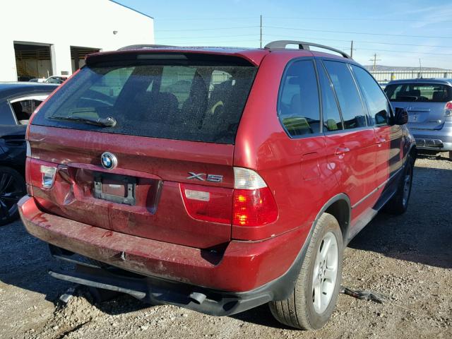 5UXFA53573LV74897 - 2003 BMW X5 3.0I RED photo 4