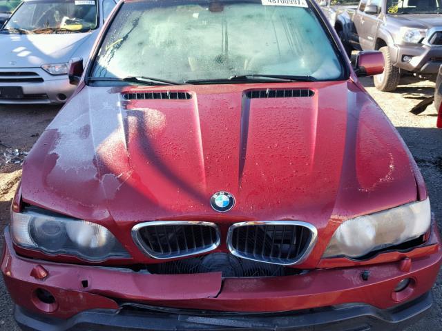 5UXFA53573LV74897 - 2003 BMW X5 3.0I RED photo 7