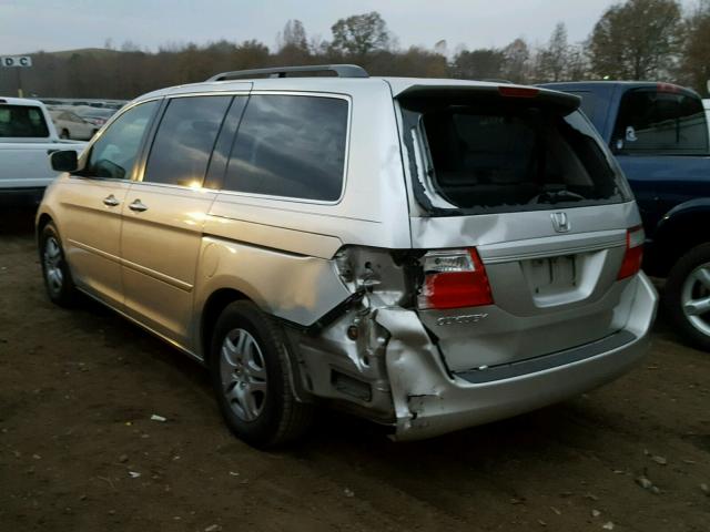 5FNRL38637B446227 - 2007 HONDA ODYSSEY EX SILVER photo 3