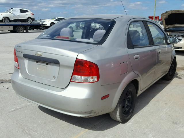 KL1TD52605B327288 - 2005 CHEVROLET AVEO BASE Күміс фото 4