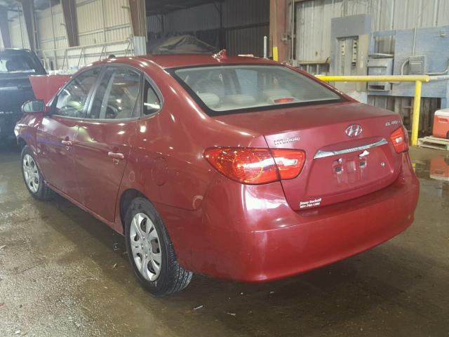 KMHDU4AD8AU071807 - 2010 HYUNDAI ELANTRA BL RED photo 3