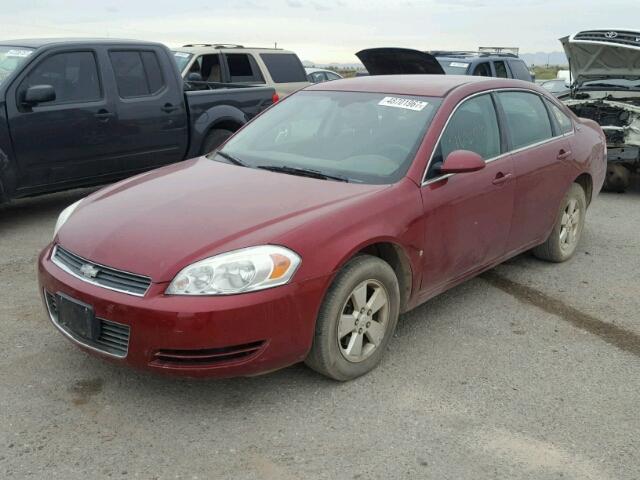 2G1WT58NX89217385 - 2008 CHEVROLET IMPALA LT MAROON photo 2