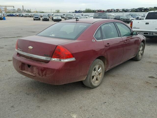 2G1WT58NX89217385 - 2008 CHEVROLET IMPALA LT MAROON photo 4