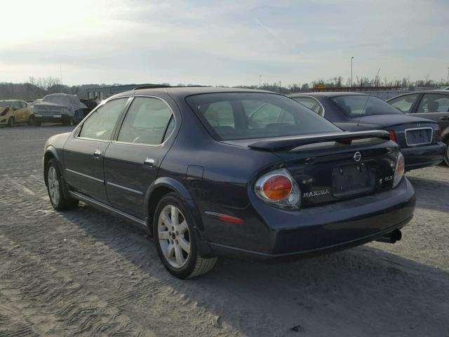 JN1DA31A42T321146 - 2002 NISSAN MAXIMA GLE BLUE photo 3