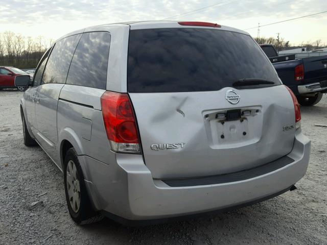 5N1BV28U34N321435 - 2004 NISSAN QUEST S SILVER photo 3