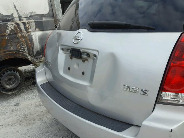 5N1BV28U34N321435 - 2004 NISSAN QUEST S SILVER photo 9