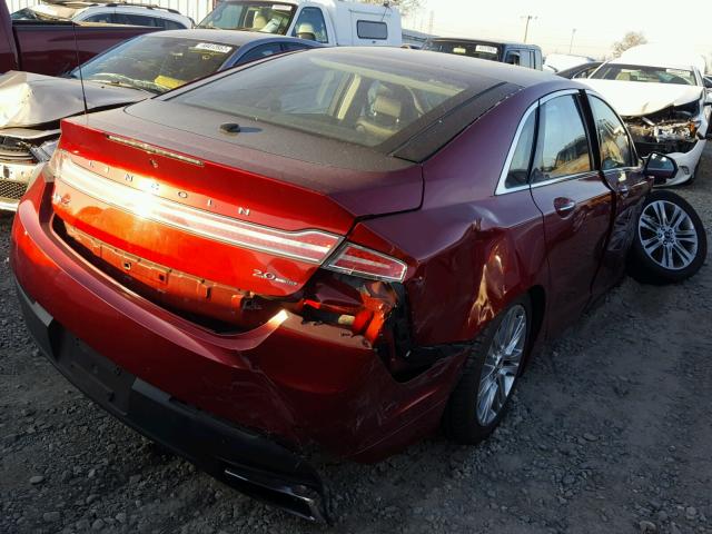 3LN6L2G93DR809916 - 2013 LINCOLN MKZ BURGUNDY photo 4