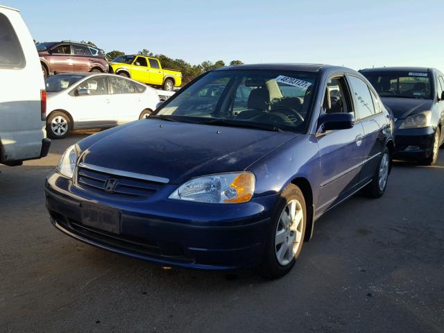 2HGES26772H528568 - 2002 HONDA CIVIC EX ლურჯი ფოტო 2