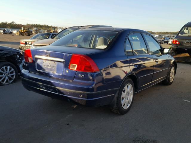 2HGES26772H528568 - 2002 HONDA CIVIC EX BLUE photo 4