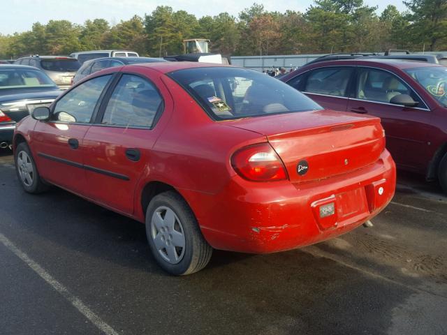 1B3ES26C54D571108 - 2004 DODGE NEON BASE RED photo 3