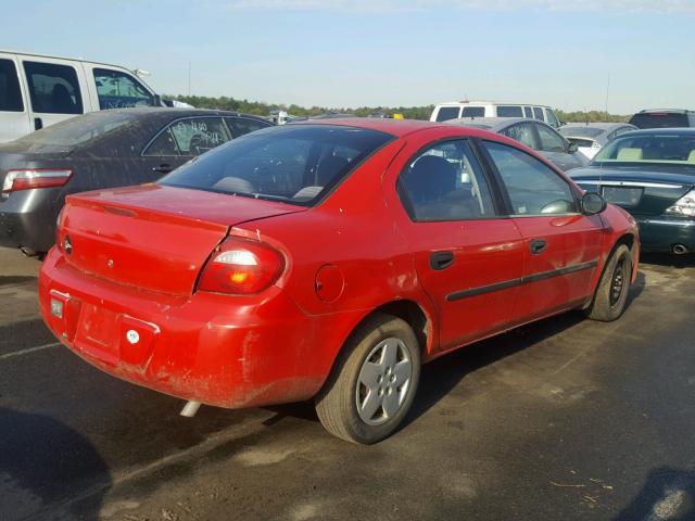 1B3ES26C54D571108 - 2004 DODGE NEON BASE RED photo 4