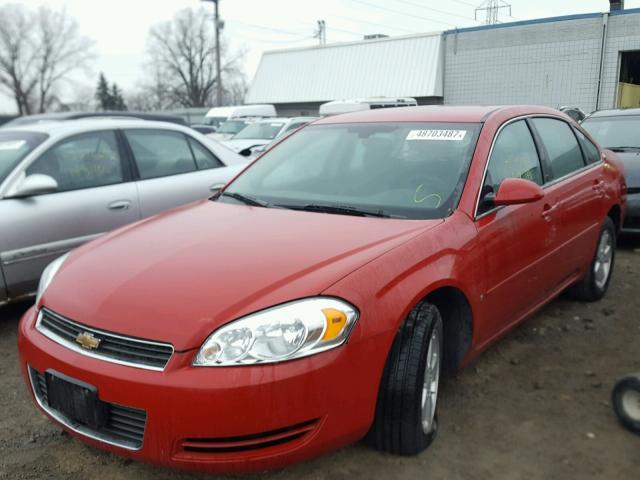 2G1WT58NX89119571 - 2008 CHEVROLET IMPALA LT RED photo 2