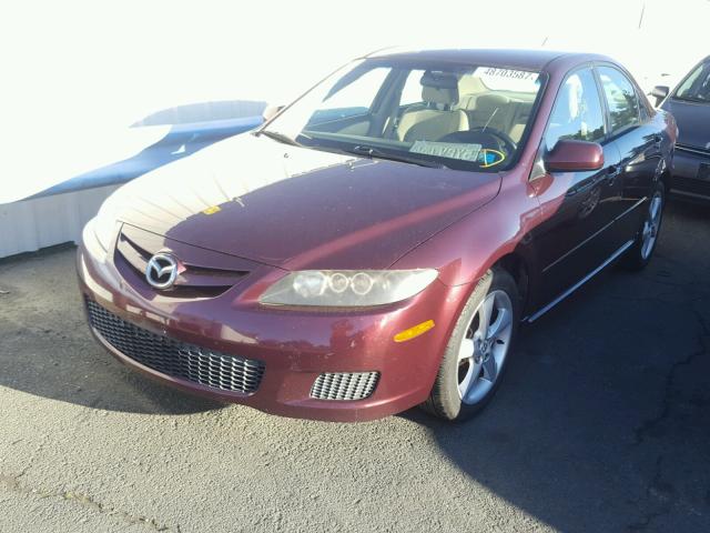 1YVHP80CX75M42508 - 2007 MAZDA 6 I BURGUNDY photo 2