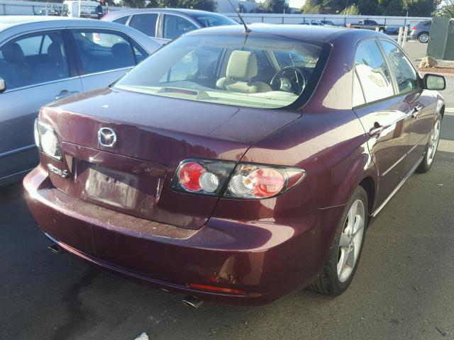 1YVHP80CX75M42508 - 2007 MAZDA 6 I BURGUNDY photo 4