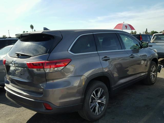 5TDZZRFH2HS205021 - 2017 TOYOTA HIGHLANDER GRAY photo 4