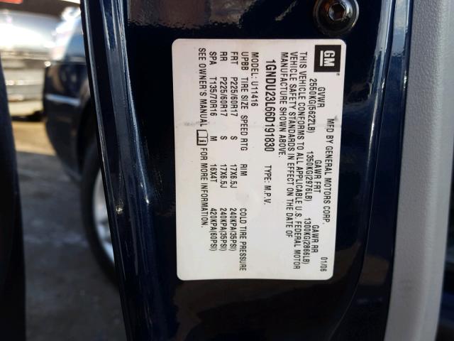 1GNDU23L66D191830 - 2006 CHEVROLET UPLANDER L 蓝色 照片 10