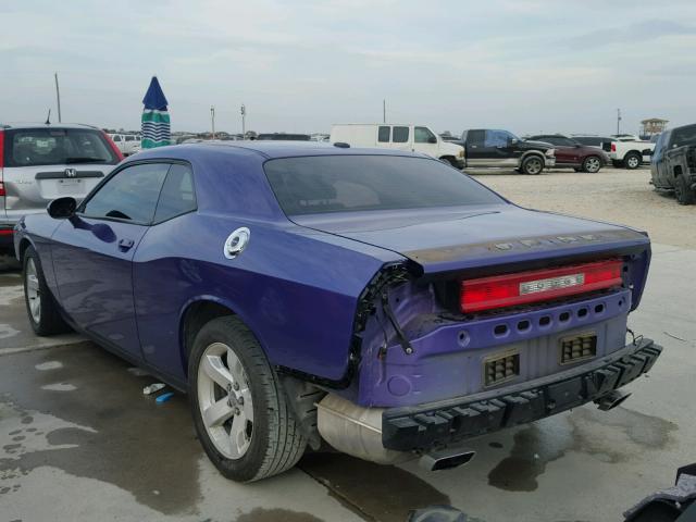 2C3CDYDJ4DH694605 - 2013 DODGE CHALLENGER PURPLE photo 3