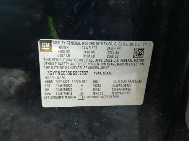 3GYFNCE35GS507537 - 2016 CADILLAC SRX PERFOR 黑色 照片 10