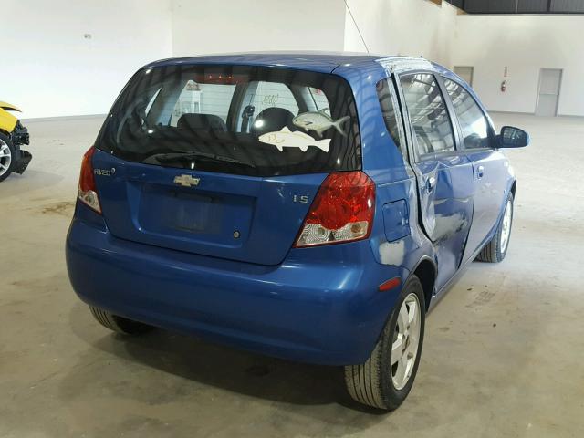 KL1TD66647B755223 - 2007 CHEVROLET AVEO BASE Көк фото 4