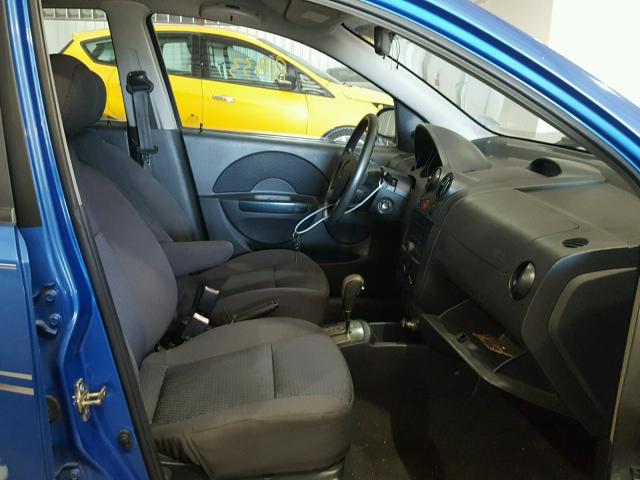 KL1TD66647B755223 - 2007 CHEVROLET AVEO BASE Көк фото 5