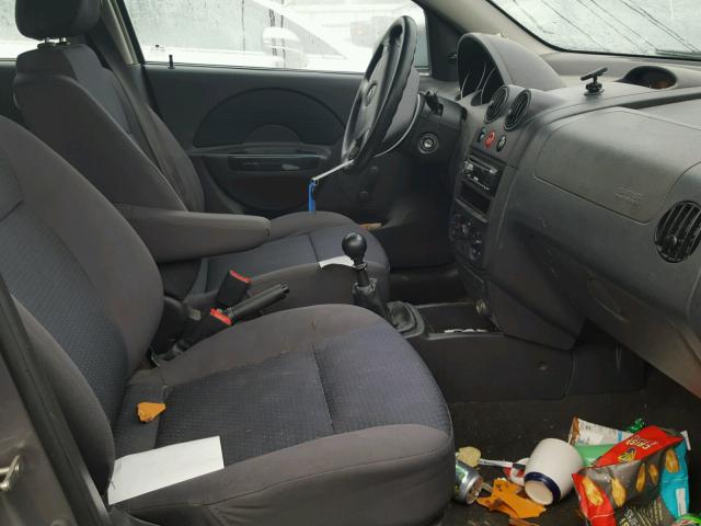 KL1TD66688B255471 - 2008 CHEVROLET AVEO BASE Сұр фото 5