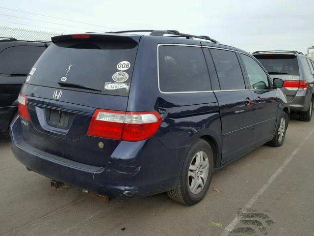 5FNRL38696B005006 - 2006 HONDA ODYSSEY EX BLUE photo 4