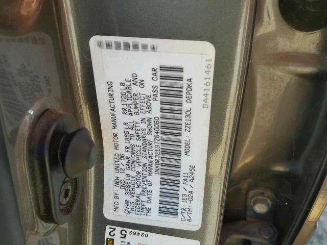 1NXBR32E97Z840060 - 2007 TOYOTA COROLLA CE GRAY photo 10