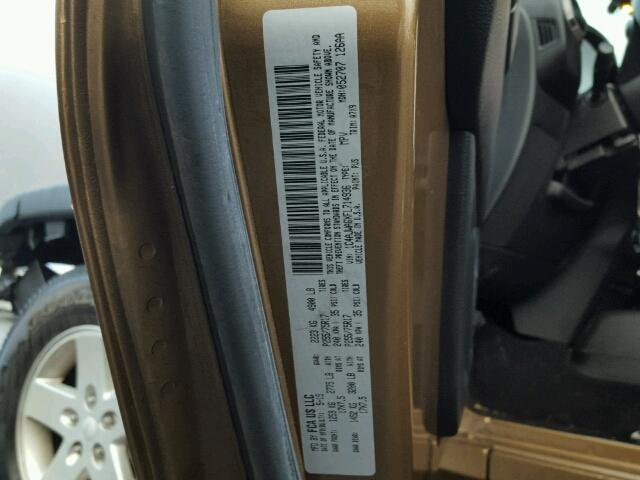 1C4AJWAGXFL714936 - 2015 JEEP WRANGLER S 棕色 照片 10