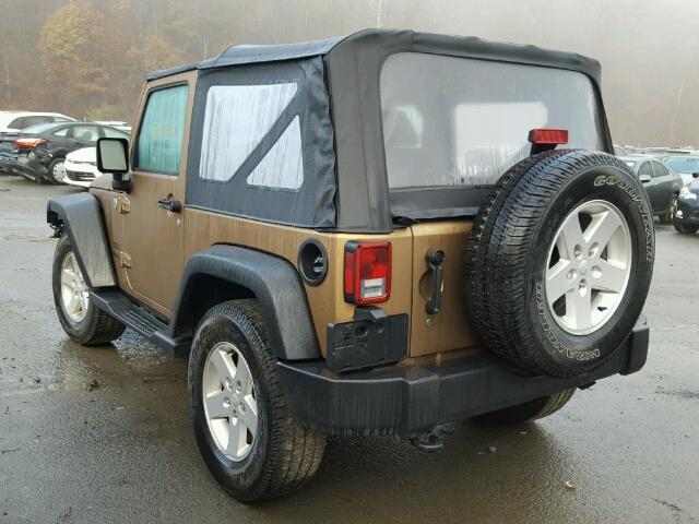 1C4AJWAGXFL714936 - 2015 JEEP WRANGLER S 棕色 照片 3